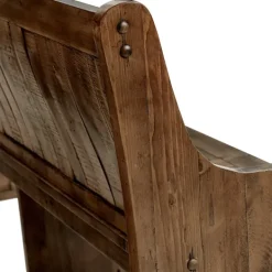 Dining Chairs-Kirkland's Home Reclaimed Pine Wood High Back Pew Dining Bench Brown
