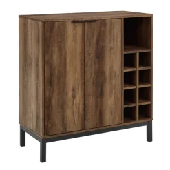 Cabinets & Sideboards-Kirkland's Home Reclaimed Wood Industrial Bar Cabinet Brown