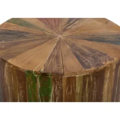 Accent & End Tables-Kirkland's Home Reclaimed Wood Round Accent Table Brown