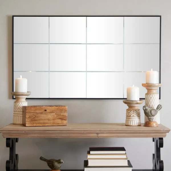 Decorative Mirrors-Kirkland's Home Rectangular Windowpane Grid Mirror, 23X40 In.