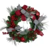 Wreaths-Kirkland's Home Red And Black Bow Wreath Red/Green/White