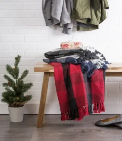 Blankets & Throws-Kirkland's Home Red And Black Buffalo Check Throw Red/Black
