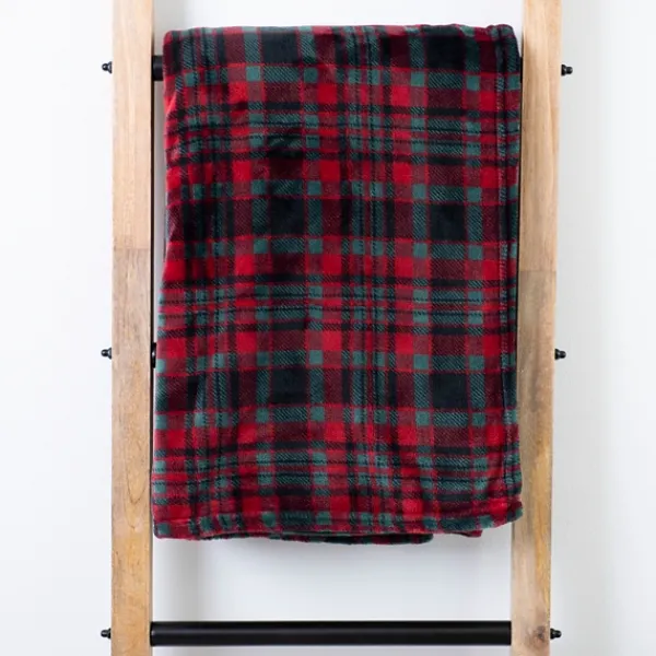 Blankets & Throws-Kirkland's Home Red And Green Plaid St. Nick Throw Red/Green