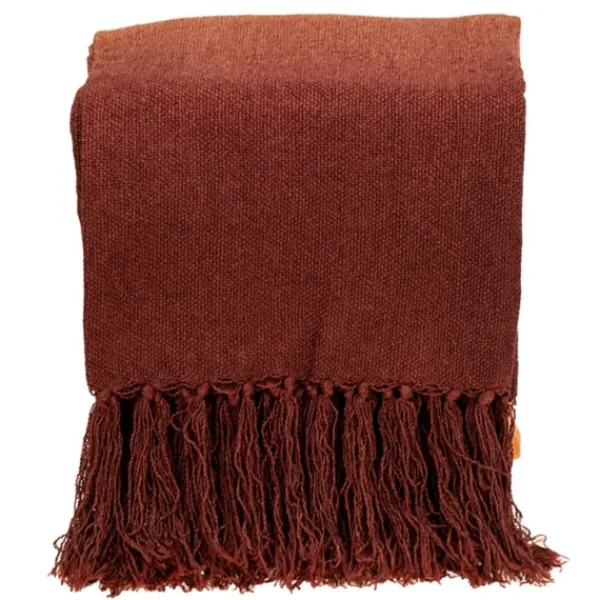 Blankets & Throws-Kirkland's Home Red And Orange Ombre Fringed Throw Red/Orange