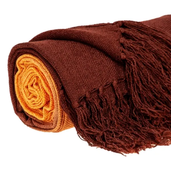 Blankets & Throws-Kirkland's Home Red And Orange Ombre Fringed Throw Red/Orange