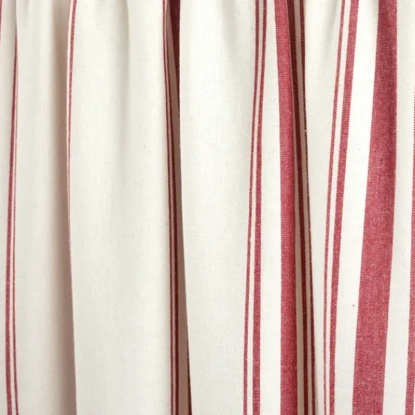 Curtains & Drapes-Kirkland's Home Red And White Farmhouse Stripe Valance White/Red