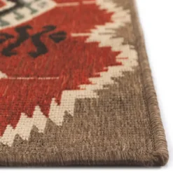 Outdoor Rugs-Kirkland's Home Red Bali Medallion Indoor/Outdoor Area Rug, 4X7 Multi/Red