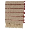 Blankets & Throws-Kirkland's Home Red Beige Stripe Throw Blanket Tan/Red