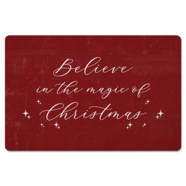 Kitchen & Floor Mats-Kirkland's Home Red Believe In The Magic Of Christmas Floor Mat Red/White