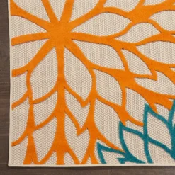 Outdoor Rugs-Kirkland's Home Red Bright Floral Burst Outdoor Area Rug, 7X10 Red/Orange/Blue