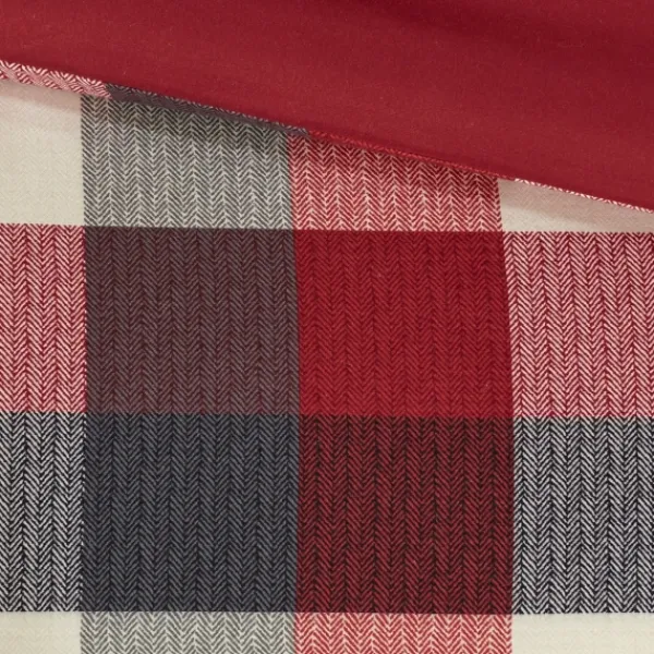 Comforters-Kirkland's Home Red Buffalo Check King 7-Pc. Comforter Set Red/White/Gray