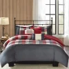 Duvets-Kirkland's Home Red Buffalo Check 6-Pc. Full/Queen Duvet Cover Set Red/Gray