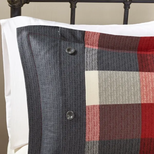 Duvets-Kirkland's Home Red Buffalo Check 6-Pc. Full/Queen Duvet Cover Set Red/Gray