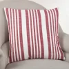 Pillows-Kirkland's Home Red Coastal Stripe Pillow Red/White