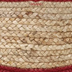 Baskets & Boxes-Kirkland's Home Red Double Stripe Jute Basket With Handles, 19 In. Tan/Red