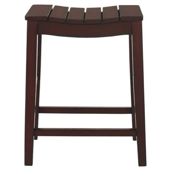 Bar Stools & Counter Height Stools-Kirkland's Home Red Mahogany Saddle Seat Counter Stools, Set Of 2 Brown