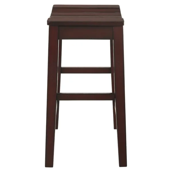 Bar Stools & Counter Height Stools-Kirkland's Home Red Mahogany Saddle Seat Counter Stools, Set Of 2 Brown