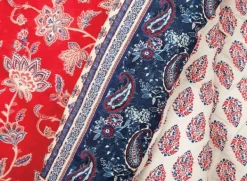 Comforters-Kirkland's Home Red Navy Marbella King 5-Pc. Comforter Set Red/Blue