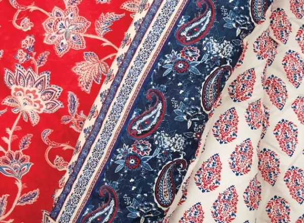 Comforters-Kirkland's Home Red Navy Marbella King 5-Pc. Comforter Set Red/Blue