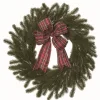 Wreaths-Kirkland's Home Red Plaid Ribbon Evergreen Christmas Wreath Green/Red