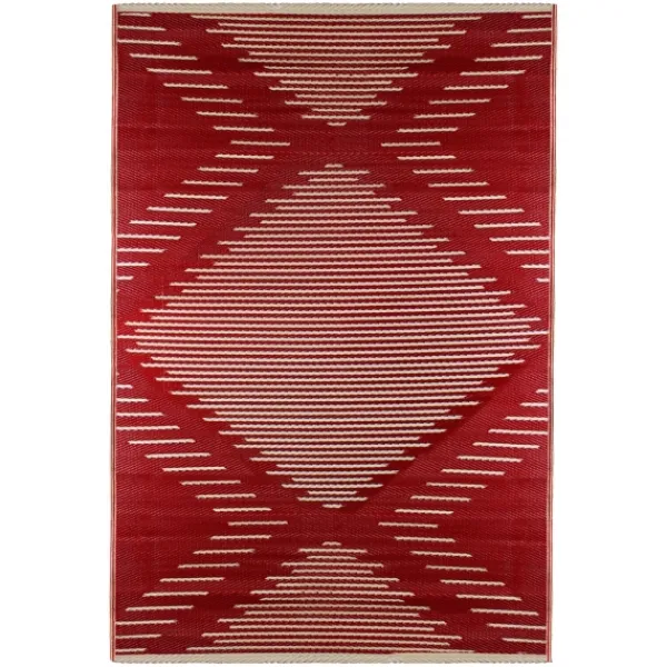 Outdoor Rugs-Kirkland's Home Red Primitive Arrow Outdoor Area Rug, 4X6 Tan/Red