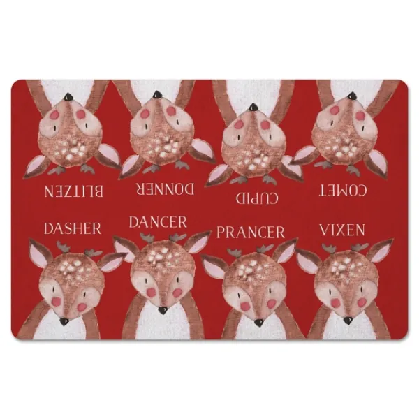 Kitchen & Floor Mats-Kirkland's Home Reindeer Christmas Kitchen Mat Red