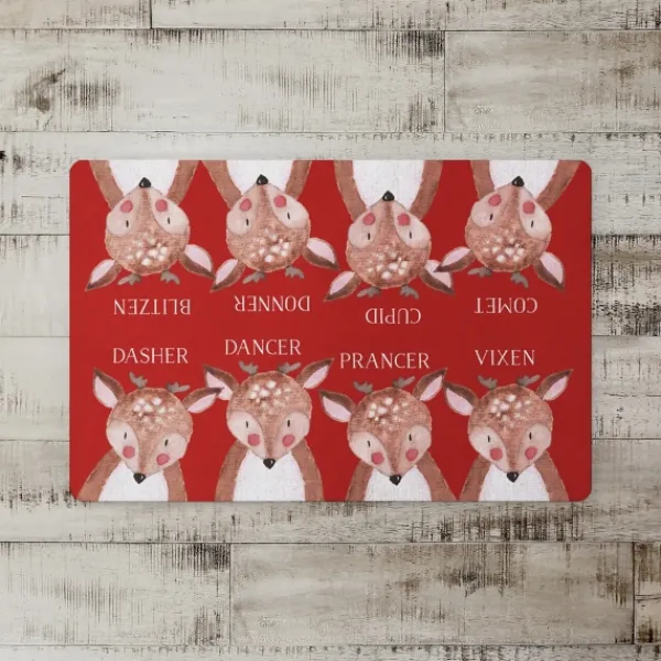 Kitchen & Floor Mats-Kirkland's Home Reindeer Christmas Kitchen Mat Red
