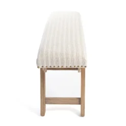 Benches & Ottomans-Kirkland's Home Remi Stripe Upholstered Bench Ivory/Gray