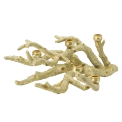 Candle Holders-Kirkland's Home Resin Coral Candle Holder Gold