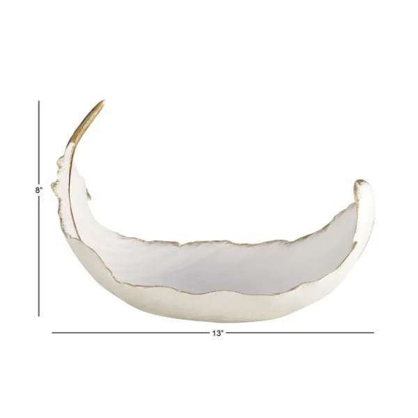 Decorative Bowls & Jars-Kirkland's Home Resin Feather Bowl White