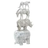 Statues & Figurines-Kirkland's Home Resin Stacked Animals Sculpture Silver