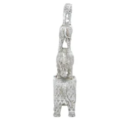 Statues & Figurines-Kirkland's Home Resin Stacked Animals Sculpture Silver