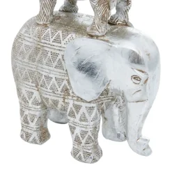 Statues & Figurines-Kirkland's Home Resin Stacked Animals Sculpture Silver