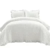 Quilts-Kirkland's Home Reyna Ruffle 3-Pc. King Quilt Set White