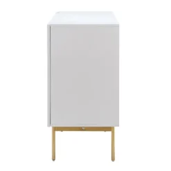 Cabinets & Sideboards-Kirkland's Home Ribbed Wood Sideboard Cabinet White