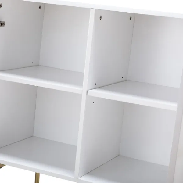 Cabinets & Sideboards-Kirkland's Home Ribbed Wood Sideboard Cabinet White