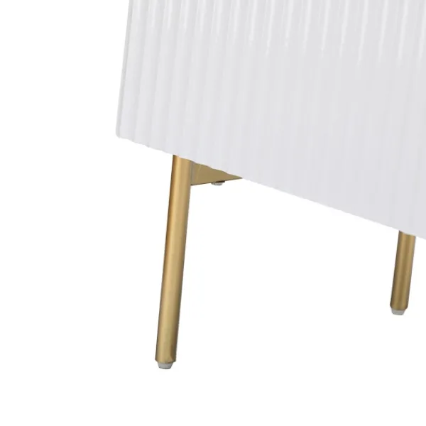 Cabinets & Sideboards-Kirkland's Home Ribbed Wood Sideboard Cabinet White