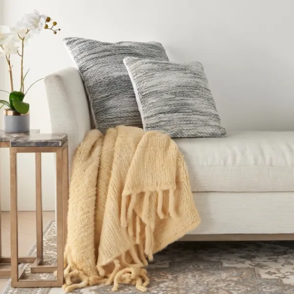 Pillows-Kirkland's Home Ribbon Loops Pillow Gray