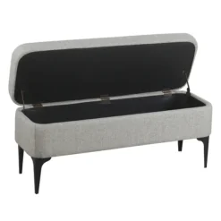 Benches & Ottomans-Kirkland's Home Ricardo Woven Storage Bench Gray
