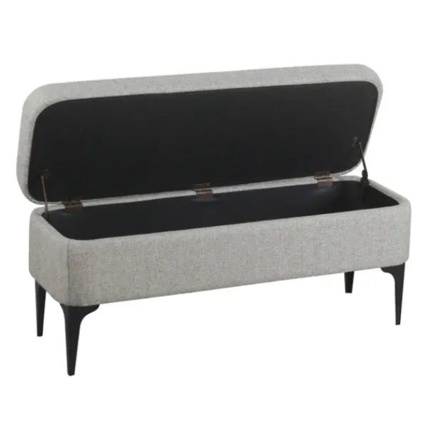 Benches & Ottomans-Kirkland's Home Ricardo Woven Storage Bench Gray