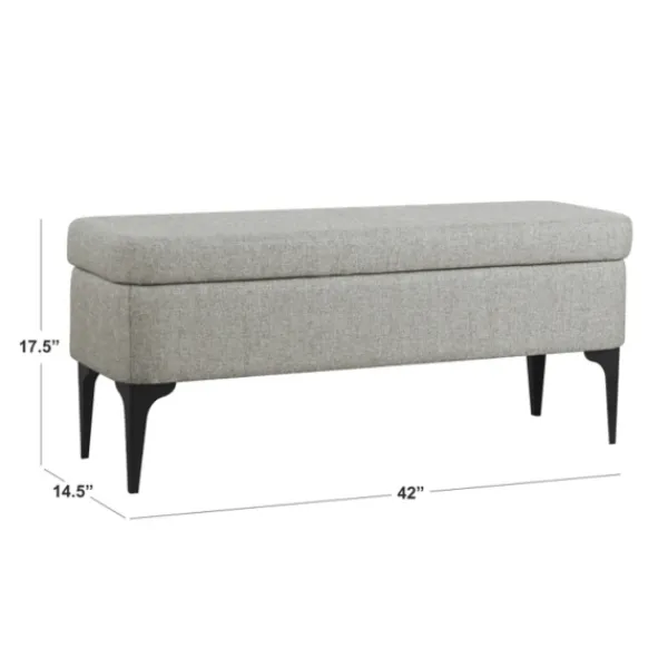 Benches & Ottomans-Kirkland's Home Ricardo Woven Storage Bench Gray