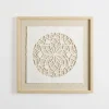 Wall Plaques-Kirkland's Home Rice Paper & Natural Linen Flower Wall Plaque Ivory/Tan