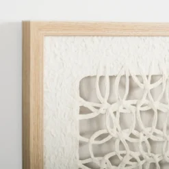 Wall Plaques-Kirkland's Home Rice Paper Shadowbox Wall Plaque White