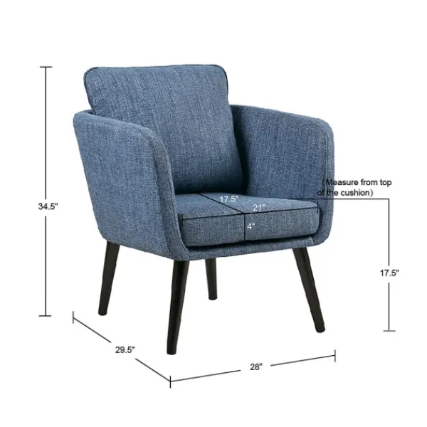 Accent Chairs-Kirkland's Home Rich Back Pillow Accent Chair Blue