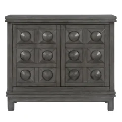 Cabinets & Sideboards-Kirkland's Home Rich Dimensional Panel Cabinet Gray