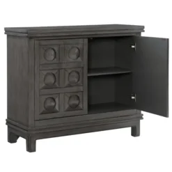 Cabinets & Sideboards-Kirkland's Home Rich Dimensional Panel Cabinet Gray