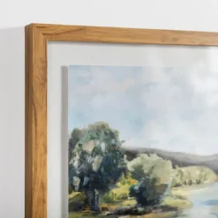 Framed Art-Kirkland's Home River Landscape Framed Art Print Green/Blue