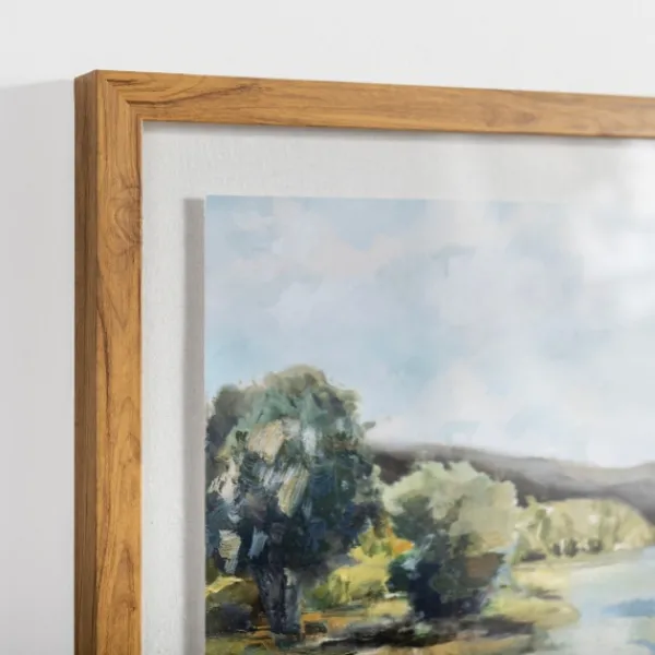 Framed Art-Kirkland's Home River Landscape Framed Art Print Green/Blue