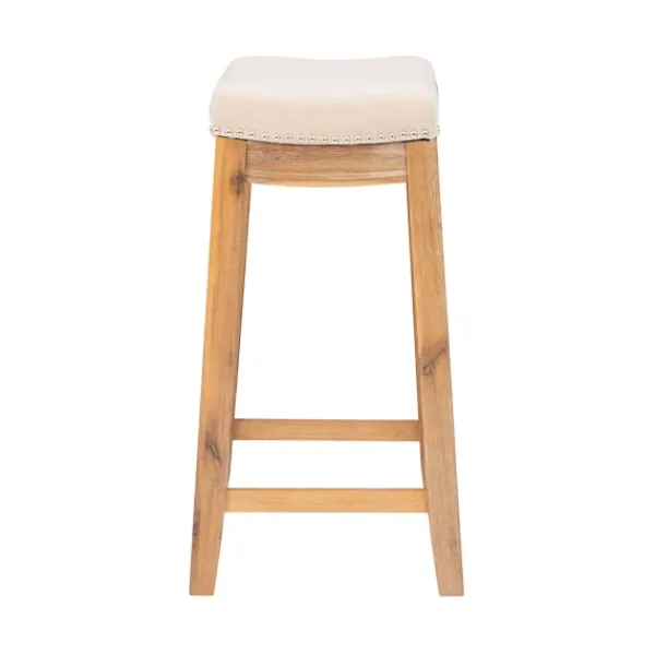 Bar Stools & Counter Height Stools-Kirkland's Home Riverdale Acacia Wood Counter Stool White
