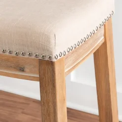 Bar Stools & Counter Height Stools-Kirkland's Home Riverdale Acacia Wood Counter Stool White